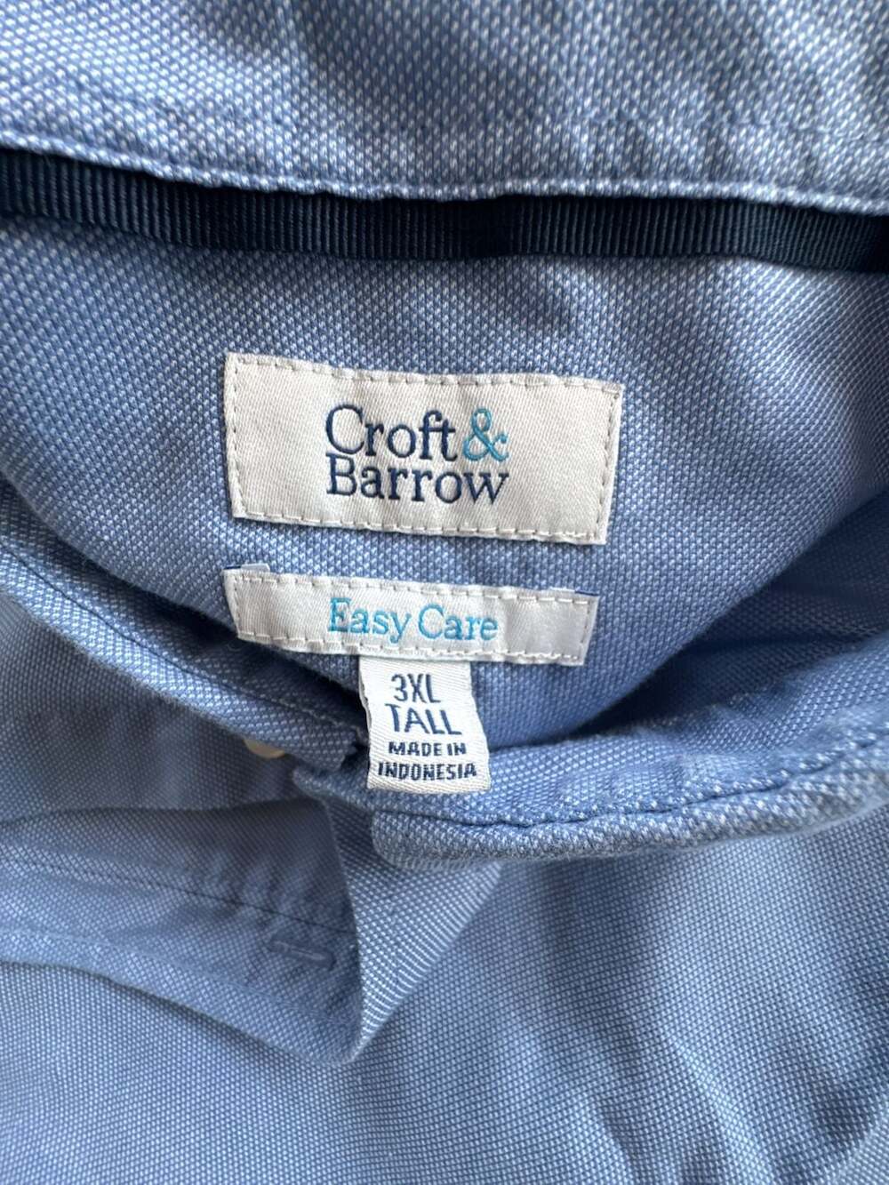 3XL Tall Croft & Barrow Dress Shirt Blue Easy Care